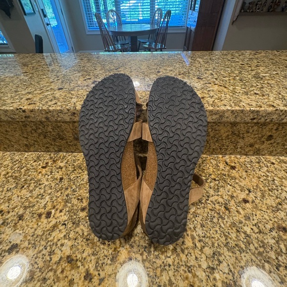 Birkenstock Papillio Sand Tan Leather Lola Sandals Wedge Heels 41 US 10-10.5 N - Picture 5 of 12